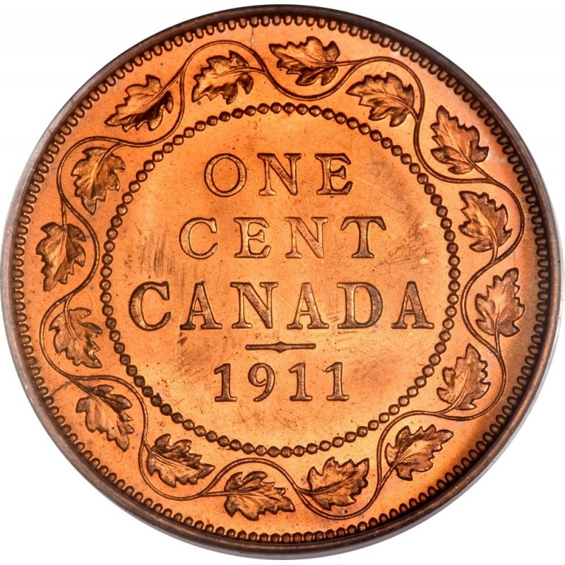 1911 Canadian 1Cent Large Penny Coin (VF)