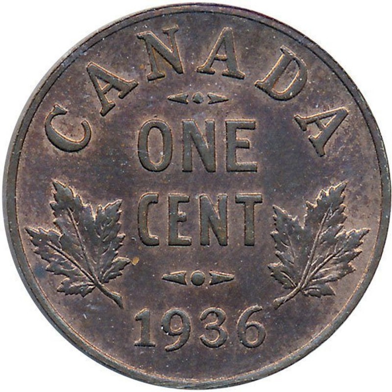 1936 CANADA SMALL 1 CENT COIN PENNY VG-F BUY 1 OR MORE ITS FREE SHIPPING! 