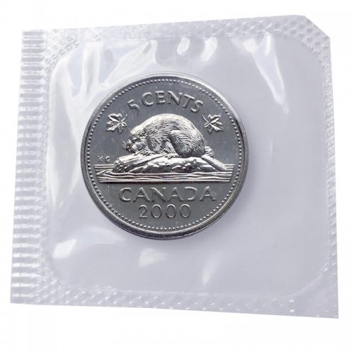 Canada 2000 P 5 cents Nickel Canadian High grade Low mintage 