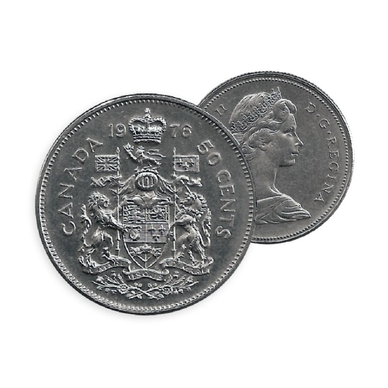 1976 CANADA 50¢ HALF DOLLAR COIN BRILLIANT UNCIRCULATED