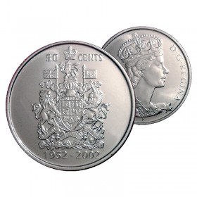 21957 Canada Silver Half Dollar Graded as Brilliant Uncirculated 