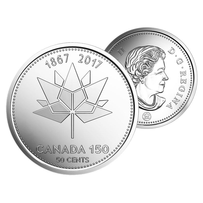 2017 CANADA 50 CENTS HALF DOLLAR CANADA 150TH LOGO PROOF 99.99% SILVER COIN 
