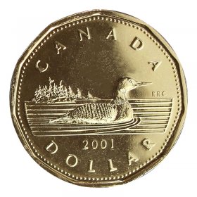 Canada 2005 Proof Loonie $1 Dollar with Ultra Heavy Cameo Coin One Dollar Loon 