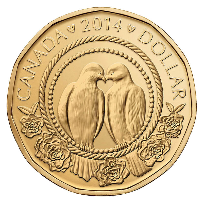 2014 Canadian 1 Specially Struck Wedding Loonie Dollar Coin Brilliant 2014-canadian-1-specially-struck-wedding-loonie-dollar-coin-brilliant