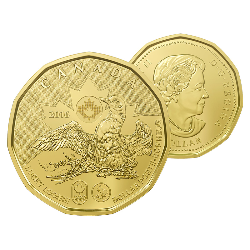 2014 Canadian $1 Olympic Lucky Loonie Dollar Coin (Brilliant Uncirculated)