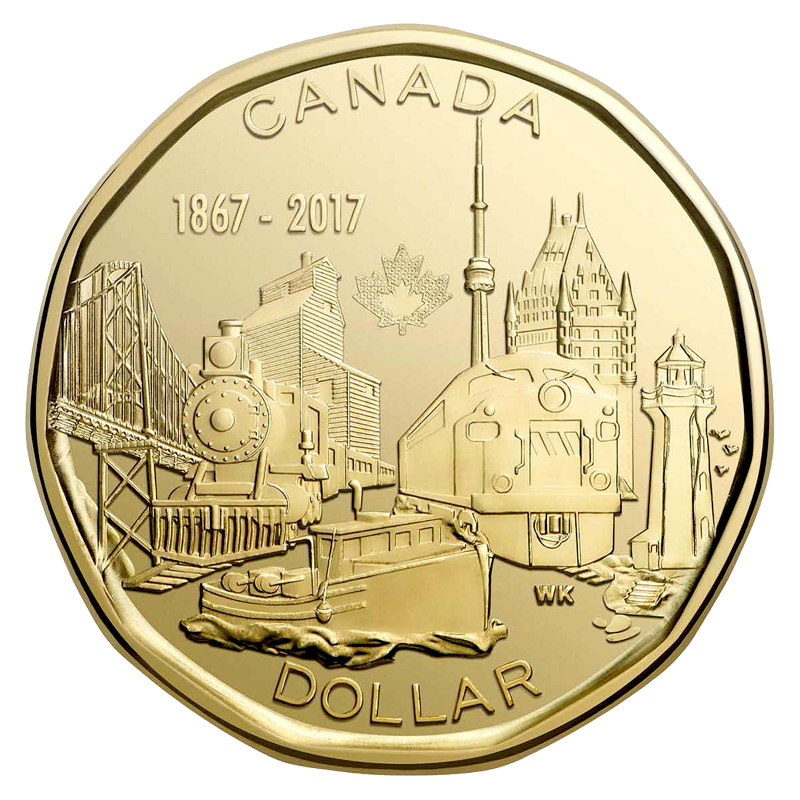 2017 CANADA New Loonie 150th Our Achievements Connecting a Nation BU From roll 