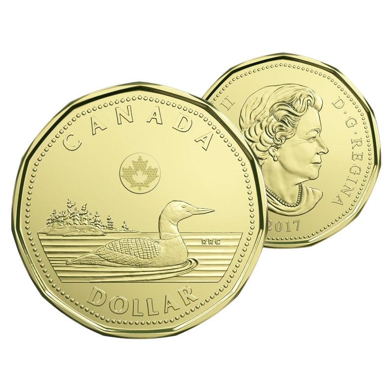 BU From mint set roll CANADA 2017 New $1 NO Circulation ORIGINAL COMMON LOON 