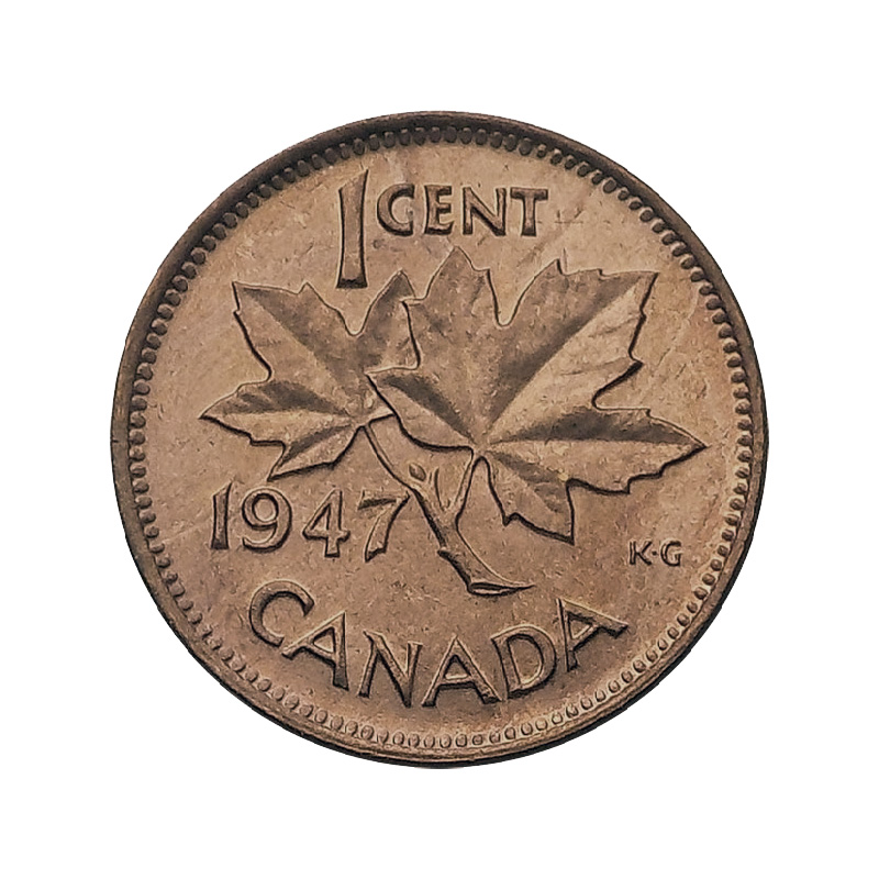 Details about   1947 Canada One Cent Canadian Penny $.01 1C Coin 