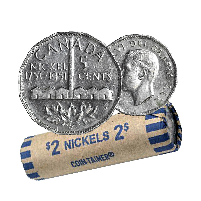 1951 Canada Commemorative Five Cents Coin George VI Canadian Nickel 