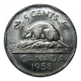 1967 Canada Centennial 5 Nickel 5 Cents BU From Roll 