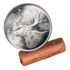 1971 Canadian Uncirculated QEII & Caribou 25 Cent Coin! 