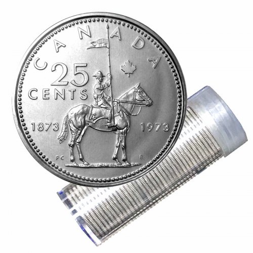 Canada 1973 Quarter 25 Cents RCMP Centennial Best Price! Circulated 