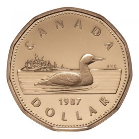 BU PR PF proof Canada 1993 loonie dollar $1 regular common loon coin 