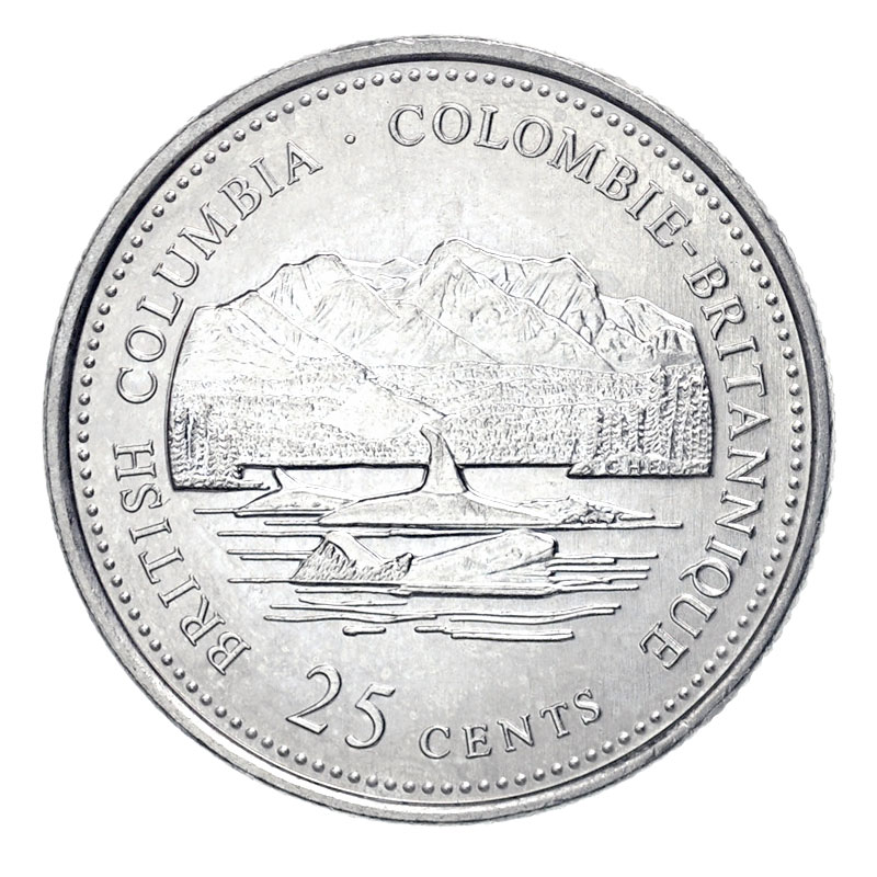 Canada 1992 British Columbia Province Commemorative 25 Cent Mint Coin. 