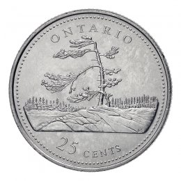 SASKATCHEWAN QUARTER UNC 1967-1992 125TH ANNIV PROV CONF CANADA COINS 