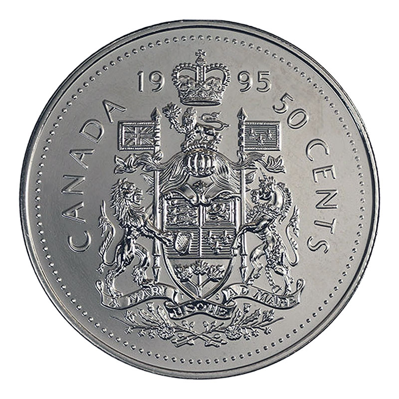 1995 CANADA 50 CENTS PROOF HALF DOLLAR COIN 