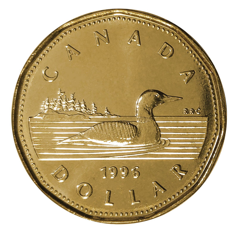 1996 Canadian 1 Common Loon Dollar Coin Brilliant Uncirculated