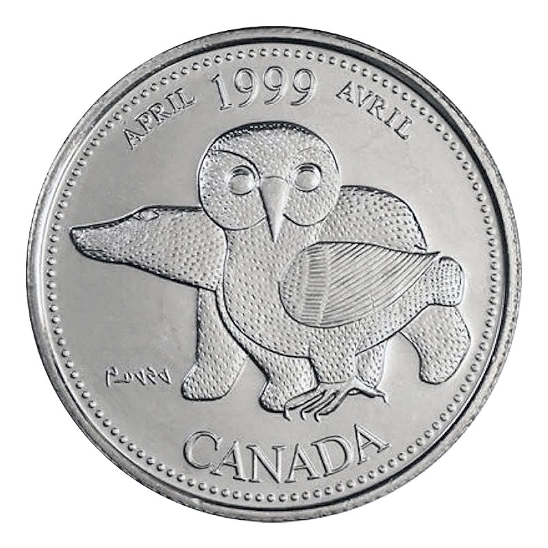 MARCH 1 x 1999 Canada Millenium 25 cent UNC Quarter 