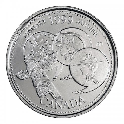 1999 Canadian 25 Cent June from Coast to Coast Millennium Quarter BU from Original Mint Roll 