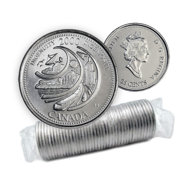 2000 Canada Millennium Series February Ingenuity 25 Cents Gem BU UNC Quarter!!