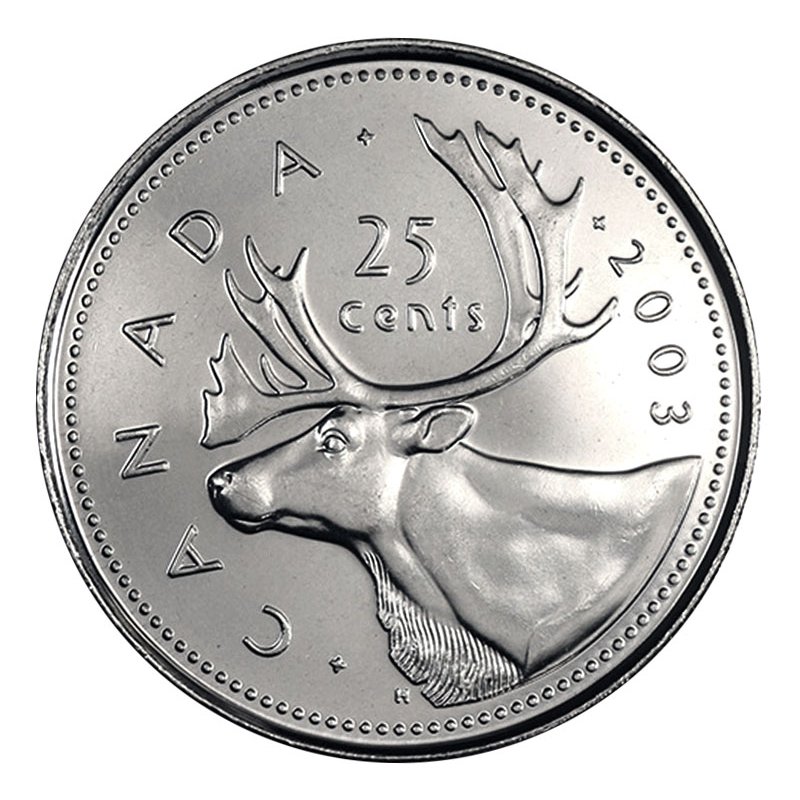 2003 Canada 25 Cents Coloured Quarter Canada Day from the Mint 