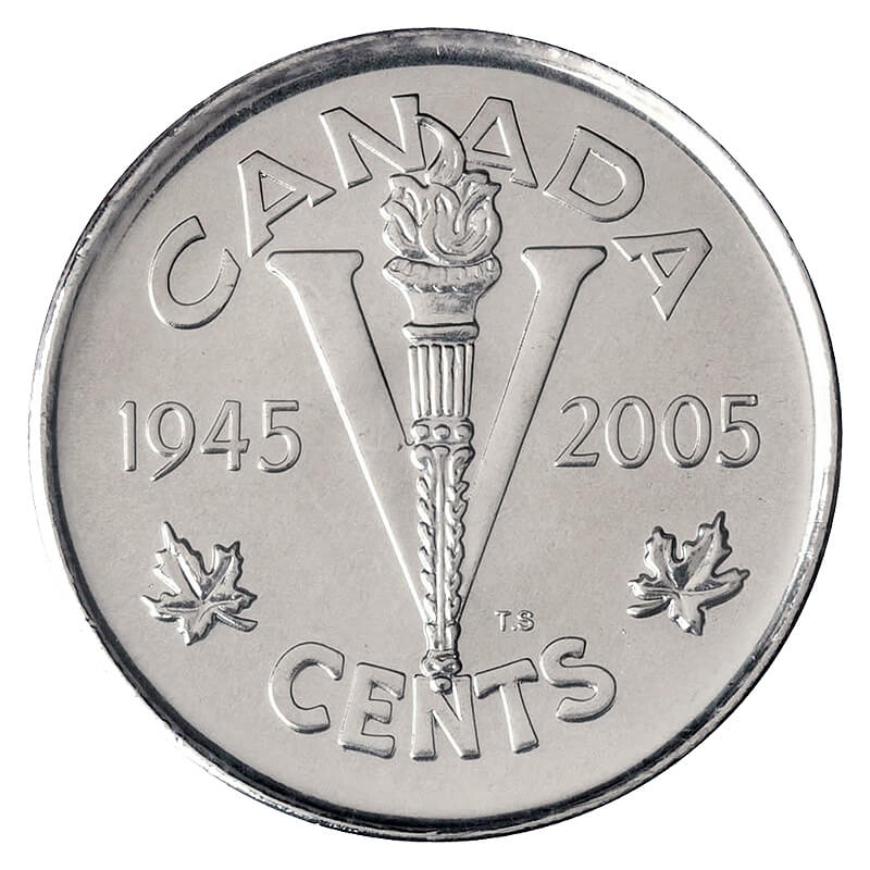 2005 Canadian Anniversary World War II Victory Nickel 53 OFF