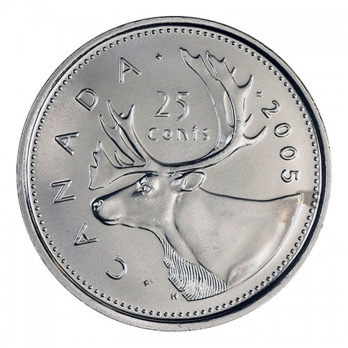 2005P CANADA 25¢ CARIBOU BRILLIANT UNCIRCULATED QUARTER 