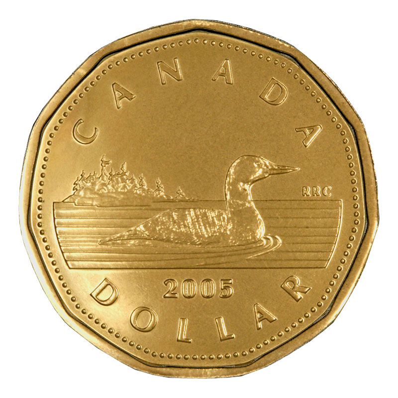2010 Canada Loonie Graded as Brilliant Uncirculated From Original Roll 