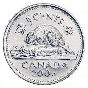 2020-5-cent From a new roll Beaver BU Details about   RCM 