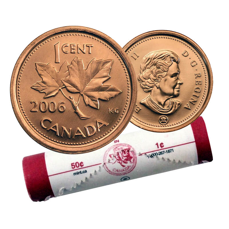 Canadian Pennies  2009 Magnetic  Full Roll of 50 Pennies 