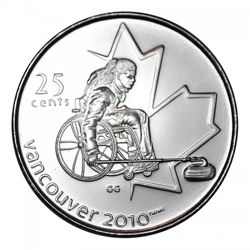 RCM Wheelchair Curling Uncirculated 2007-25-cents 