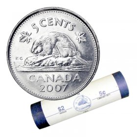 Details about   2008 Canada Original Cello Roll Regular Beaver 5 Cent Nickels 