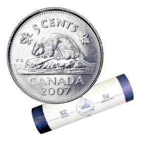 UNC From mint roll CANADA 2019 New 5 cents ORIGINAL BEAVER Circulation coin 