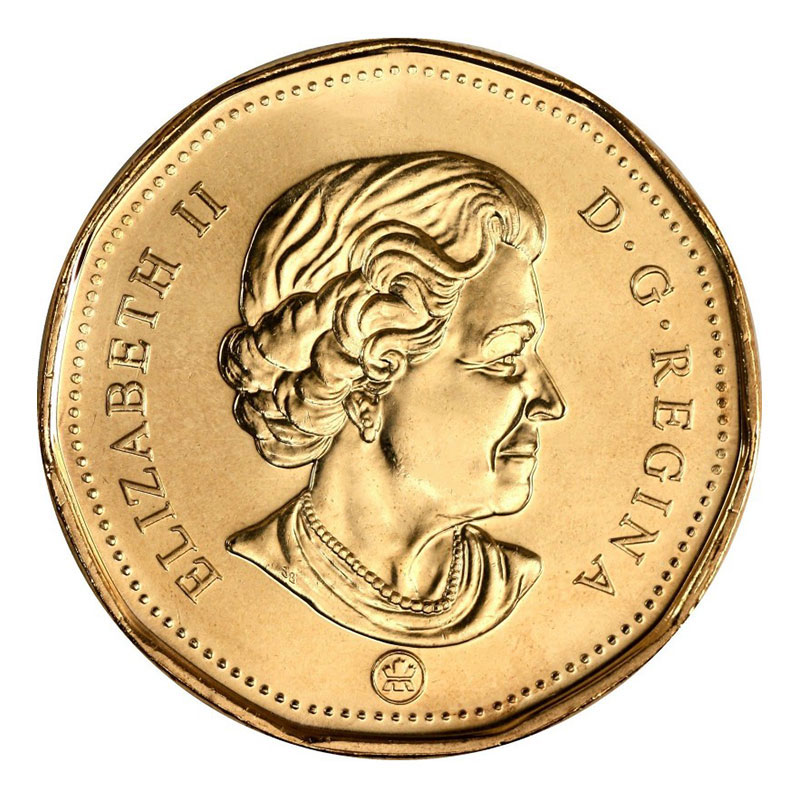 Uncirculated UHC 2008 Nickel Plated With Bronze $1 Proof Loon RCM 