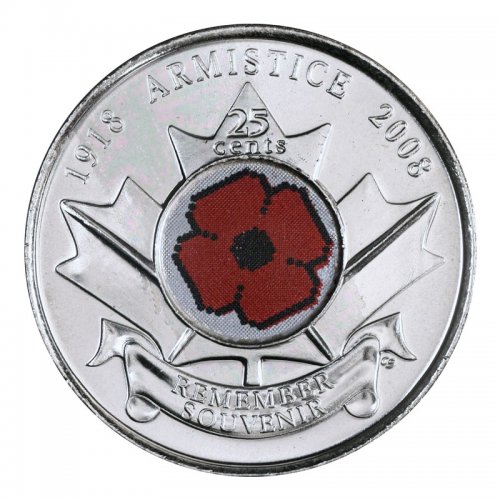 Details about   Canada 2008 Colorized Poppy 25 Cents UNCIRCULATED 
