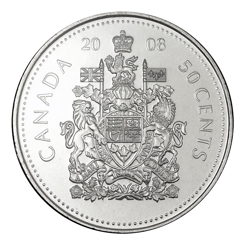 2010 Canada 50 Cent Piece Half Dollar Coat Of Arms From Roll UNC BU 
