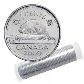 CANADA 2019 New 5 cents ORIGINAL BEAVER Circulation coin UNC From mint roll 