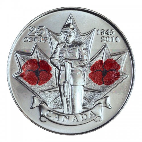 Canada 2010 Remembrance Day Poppy 25 Cents Gem BU UNC Quarter!! 