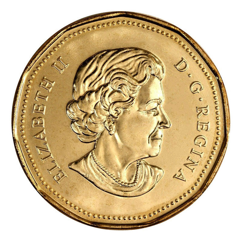 UNC. 2011 Canada Loonie One Dollar Coin. 