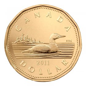 BRILLIANT CIRCULATED Condition 2012 Canadian GREY CUP $1 Loonie in BU 