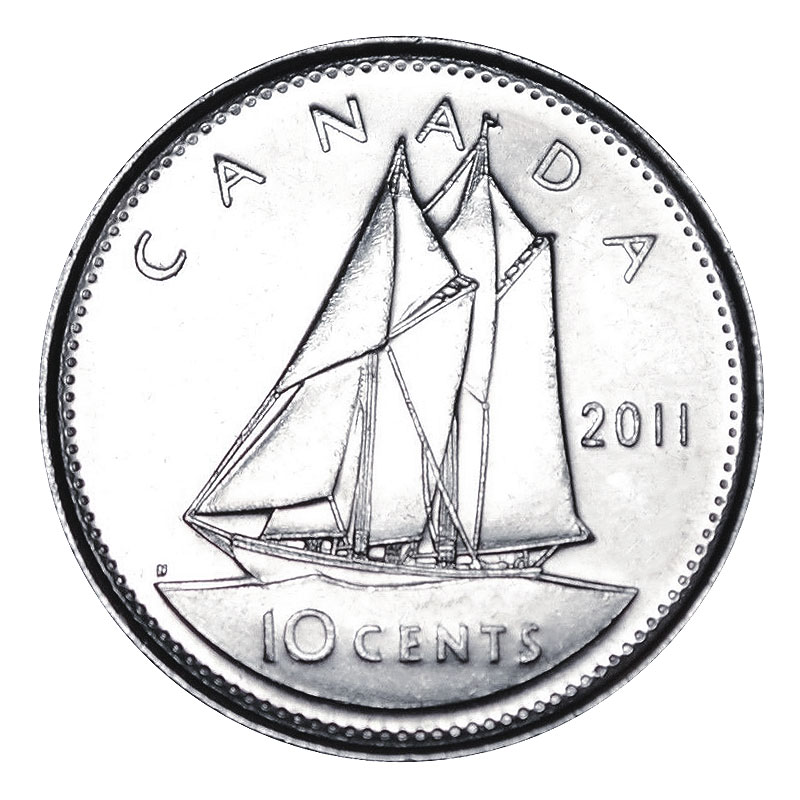 2011 CANADA 10 CENTS PROOF SILVER DIME HEAVY CAMEO COIN 