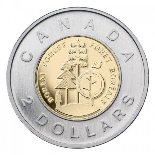 CANADA "TWO DOLLARS ~ BOREAL FOREST" $2 COIN 2011 FRESH UN-CIRCULATED 