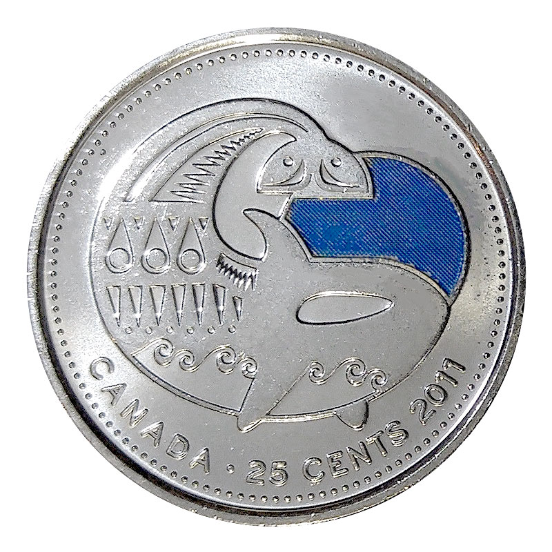 2011 Canada Legendary Nature Bison Orca Falcon 25-Cent Quarter Roll coin 25c