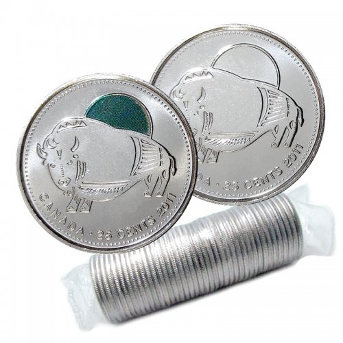 BU Canadian Quarter Canada 2011 25 cents Bison Nice UNC from roll 