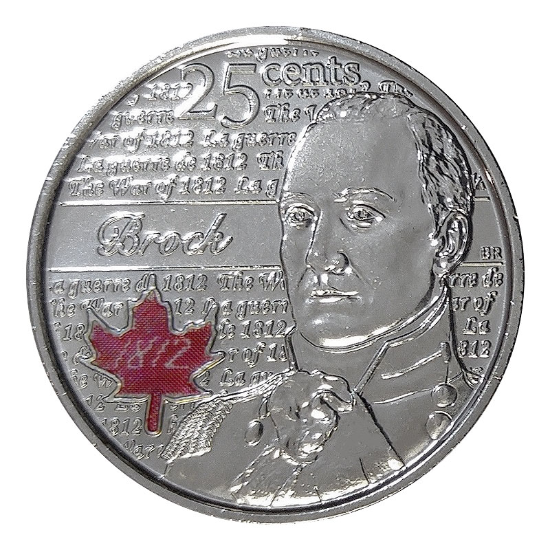 CANADA 2012 New 25 cents Tecumseh COLOR BU From roll 
