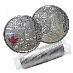 CANADA 2013 25¢ COIN 4th OF SERIES RED IN RCM WRAP WAR OF 1812 DE SALABERRY