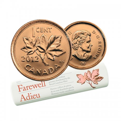 Non-Magnetic 3 Rolls of 2012 Canada Pennies Original clear mint wrap 