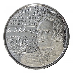 2012 Canada 25 Cent Brock Quarter Major General Canadian Quarter coloured coin Au or Uncirculated condition Free Shipping to Canada and USA