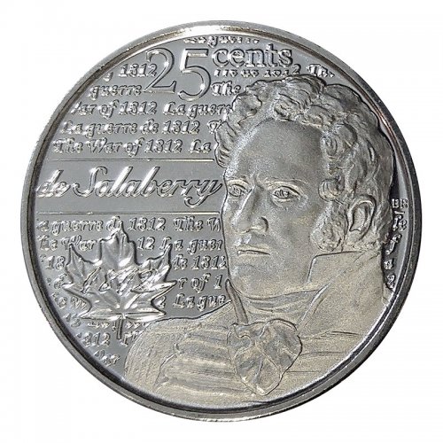 2013 CANADA 25¢ de SALABERRY NON-COLOURED BRILLIANT UNCIRCULATED QUARTER COIN 