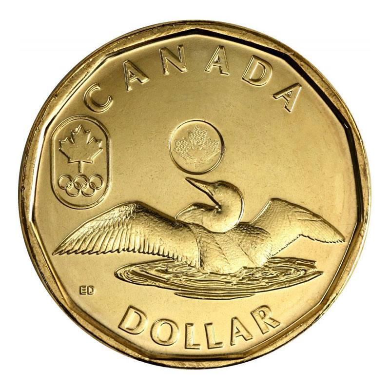 2014 Canadian $1 Olympic Lucky Loonie Dollar Coin (Brilliant Uncirculated)